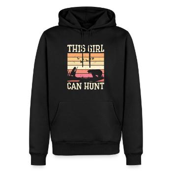 Mädchen Jäger Retro Wildtier Jagd Natur Bärenjagd - Männer Premium Bio Hoodie - Schwarz - Vorne - Nico (187cm)
