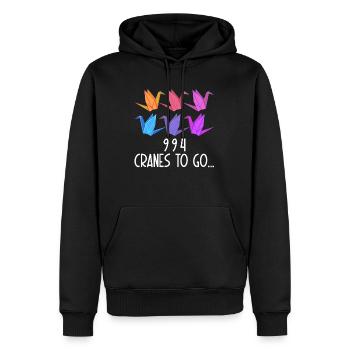 Origami Paper Crane Wishing Japanese Paper - Men’s Premium Organic Hoodie - black - Front - Nico (187cm)