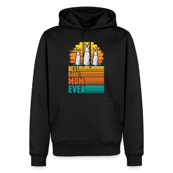 Lapin Maman Lapin Lapin Lapin - Sweat à capuche Premium bio Homme - noir - Devant - Nico (187cm)