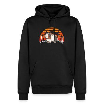 Meerschweinchen Herzschlag Retro - Männer Premium Bio Hoodie - Schwarz - Vorne - Nico (187cm)