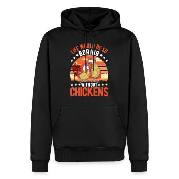 Hühner Hühnerzucht Hühnchen Landwirt - Männer Premium Bio Hoodie - Schwarz - Vorne - Nico (187cm)