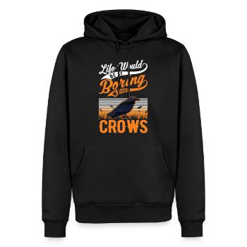 Corbeau Corbeau Corbeau Élevage Corbeau Éleveur de corbeaux - Sweat à capuche Premium bio Homme - noir - Devant - Nico (187cm)
