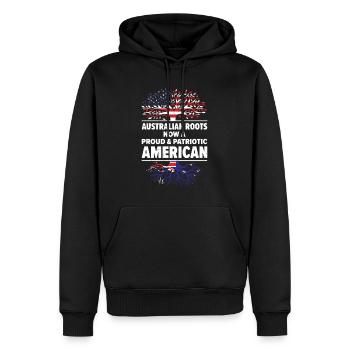 Geboren Australien Australien Amerikanisch USA - Männer Premium Bio Hoodie - Schwarz - Vorne - Nico (187cm)