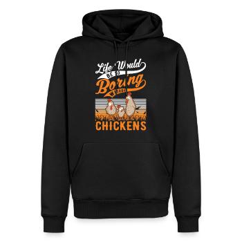 Poulets Élevage de poulets Éleveur de poulet - Sweat à capuche Premium bio Homme - noir - Devant - Nico (187cm)