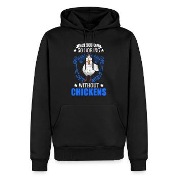Poulets Élevage de poulets Éleveur de poulet - Sweat à capuche Premium bio Homme - noir - Devant - Nico (187cm)