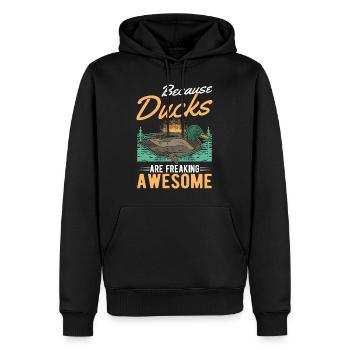 Cadeau de canard Éleveur de canards - Sweat à capuche Premium bio Homme - noir - Devant - Nico (187cm)