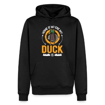 La maison, c’est là où se trouvent mes canards - Sweat à capuche Premium bio Homme - noir - Devant - Nico (187cm)
