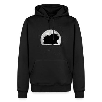 Cochon d’Inde Lune Cochon d’Inde Cochon d’Inde - Sweat à capuche Premium bio Homme - noir - Devant - Nico (187cm)