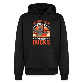 Amoureux du canard cadeau éleveur de canard - Sweat à capuche Premium bio Homme - noir - Devant - Nico (187cm)