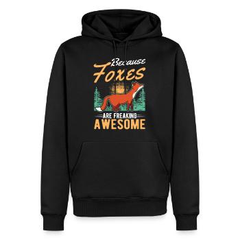 Because Foxes are freaking awesome Fuchs - Men’s Premium Organic Hoodie - black - Front - Nico (187cm)