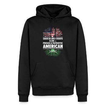 Geborener Saudi-Araber Saudi-Arabien Amerikaner - Männer Premium Bio Hoodie - Schwarz - Vorne - Nico (187cm)
