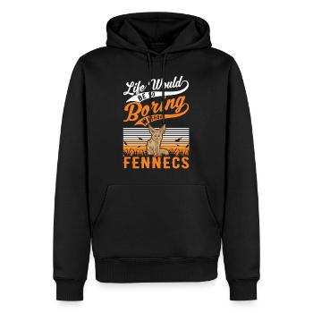Fennec Cadeau Fennec Renard du désert - Sweat à capuche Premium bio Homme - noir - Devant - Nico (187cm)