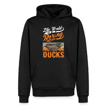 Amoureux du canard cadeau éleveur de canard - Sweat à capuche Premium bio Homme - noir - Devant - Nico (187cm)