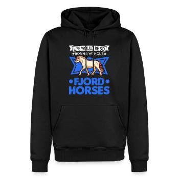 Fjord Horse Gift Norwegian Horse Fjord Horse - Sweat à capuche Premium bio Homme - noir - Devant - Nico (187cm)