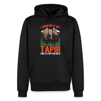Tapir Cadeau Tapir des plaines Tapirdae Tapir - Sweat à capuche Premium bio Homme - noir - Devant - Nico (187cm)