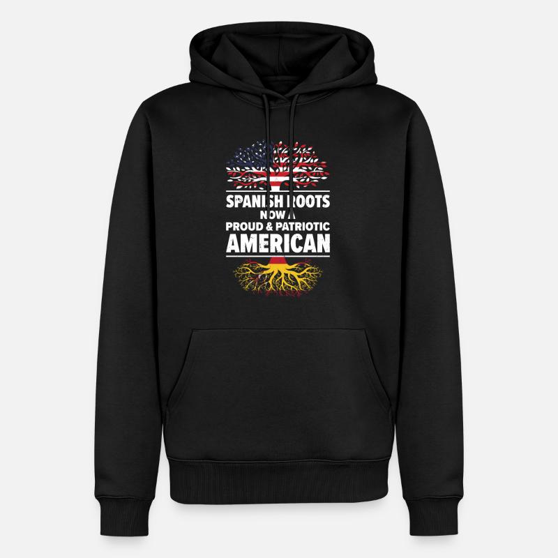 Né espagnol Espagne États-Unis - Sweat à capuche Premium bio Homme - noir