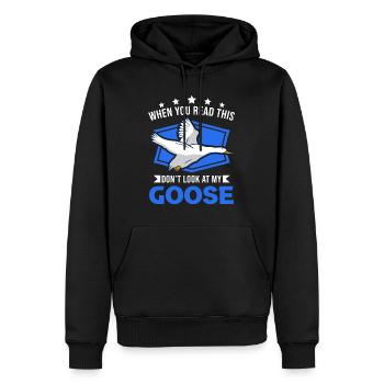 Oies Cadeau Goose Lovers Goose Éleveurs d’oies - Sweat à capuche Premium bio Homme - noir - Devant - Nico (187cm)