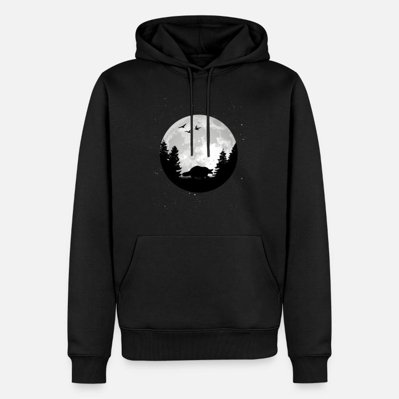 Schnabeltier Mond - Männer Premium Bio Hoodie - Schwarz