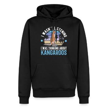 Kangourou australien Kangourou australien - Sweat à capuche Premium bio Homme - noir - Devant - Nico (187cm)