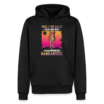 Kangourou australien Kangourou australien - Sweat à capuche Premium bio Homme - noir - Devant - Nico (187cm)