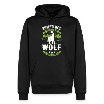 Wolf Liebhaber Geschenk Wolfsrudel - Männer Premium Bio Hoodie - Schwarz - Vorne - Nico (187cm)