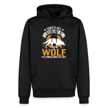 Wolf Liebhaber Geschenk Wolfsrudel - Männer Premium Bio Hoodie - Schwarz - Vorne - Nico (187cm)
