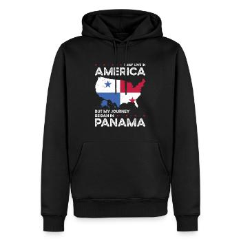 Geboren in Panama Panamaer Amerikaner USA - Männer Premium Bio Hoodie - Schwarz - Vorne - Nico (187cm)