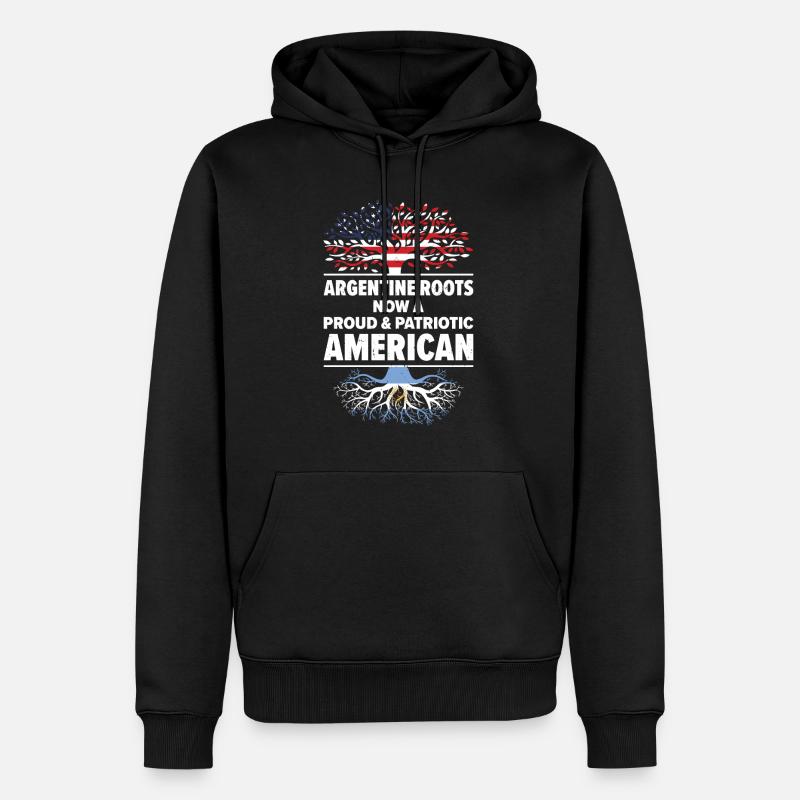 Né Argentine Argentine États-Unis - Sweat à capuche Premium bio Homme - noir