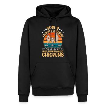 Poulets Éleveur Poulet Poulet - Sweat à capuche Premium bio Homme - noir - Devant - Nico (187cm)