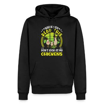Poulets Élevage de poulets Éleveur de poulet - Sweat à capuche Premium bio Homme - noir - Devant - Nico (187cm)