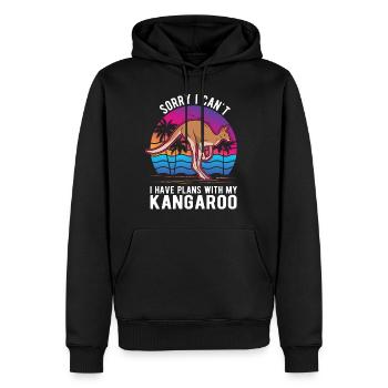 Kangourou australien Kangourou australien - Sweat à capuche Premium bio Homme - noir - Devant - Nico (187cm)