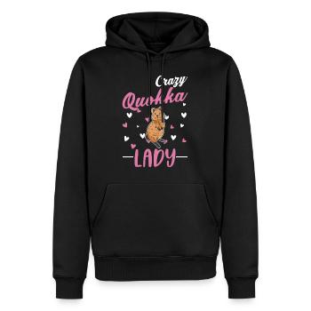 Crazy Quokka Lady Kangourou à queue courte - Sweat à capuche Premium bio Homme - noir - Devant - Nico (187cm)