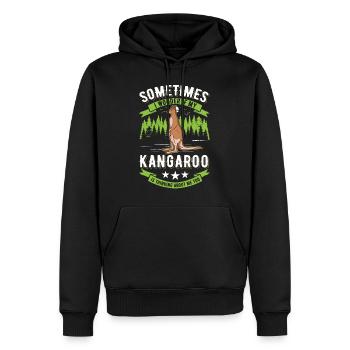 Kangourou australien Kangourou australien - Sweat à capuche Premium bio Homme - noir - Devant - Nico (187cm)