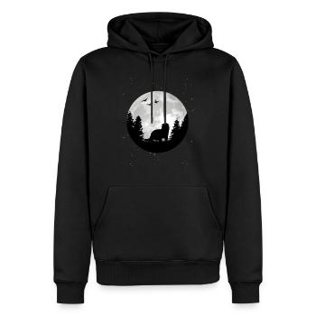 Loutre Lune Loutre Loutre Loutre de mer - Sweat à capuche Premium bio Homme - noir - Devant - Nico (187cm)
