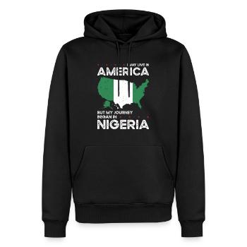 Geboren nigerianisch nigeria amerikanisch USA - Männer Premium Bio Hoodie - Schwarz - Vorne - Nico (187cm)