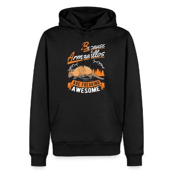 Parce que les tatous sont des tatou géniaux - Sweat à capuche Premium bio Homme - noir - Devant - Nico (187cm)