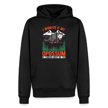 Opossum Cadeau Marsupial Opossum - Sweat à capuche Premium bio Homme - noir - Devant - Nico (187cm)