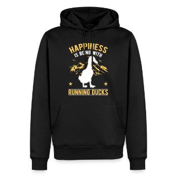 Happiness is being with Running Ducks Laufente - Men’s Premium Organic Hoodie - black - Front - Nico (187cm)