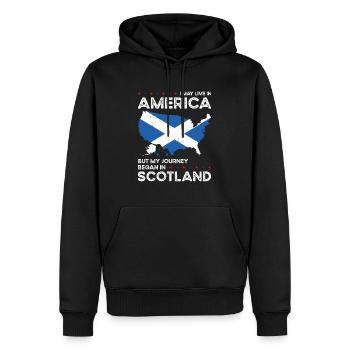 Born Scottish Scotland American USA Citizenship - Men’s Premium Organic Hoodie - black - Front - Nico (187cm)