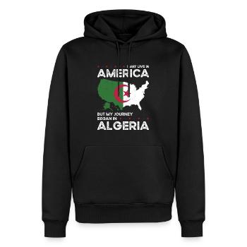 Geborener Algerier Algerien Amerikaner USA - Männer Premium Bio Hoodie - Schwarz - Vorne - Nico (187cm)
