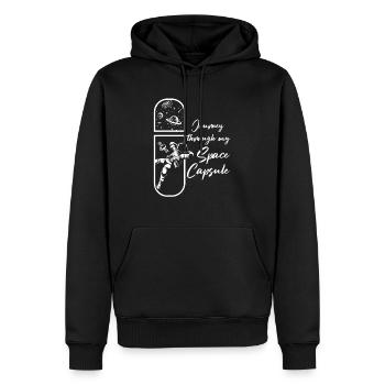 Space Capsule Science Fan Galaxy Astronaut - Sweat à capuche Premium bio Homme - noir - Devant - Nico (187cm)