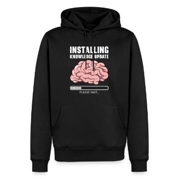 Installer la mise à jour des connaissances Student Brain - Sweat à capuche Premium bio Homme - noir - Devant - Nico (187cm)