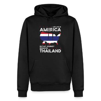 Geboren Thai Thailand Amerikanisch USA - Männer Premium Bio Hoodie - Schwarz - Vorne - Nico (187cm)