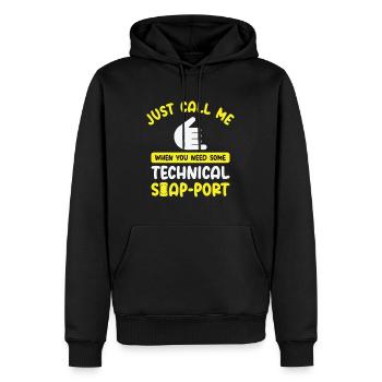 Production de savon Spécialiste du savon Amateur de savon - Sweat à capuche Premium bio Homme - noir - Devant - Nico (187cm)