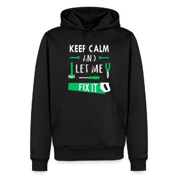 Keep calm and let me fix it - Men’s Premium Organic Hoodie - black - Front - Nico (187cm)
