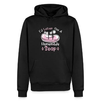 Soap Dealer Homemade Soap Soaper Soap Hobbyist - Men’s Premium Organic Hoodie - black - Front - Nico (187cm)