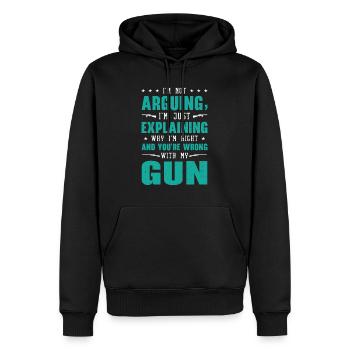 Armes Amateurs d’armes Propriétaires d’armes à feu Tir - Sweat à capuche Premium bio Homme - noir - Devant - Nico (187cm)