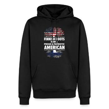Né finlandais Finlande États-Unis - Sweat à capuche Premium bio Homme - noir - Devant - Nico (187cm)