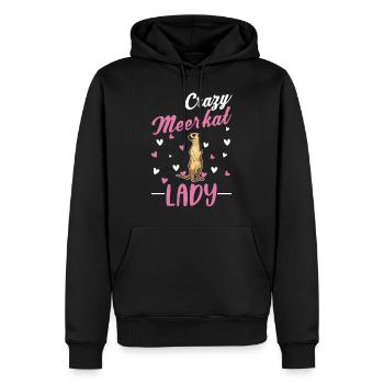 Crazy Meerkat lady Erdmännchen - Sweat à capuche Premium bio Homme - noir - Devant - Nico (187cm)