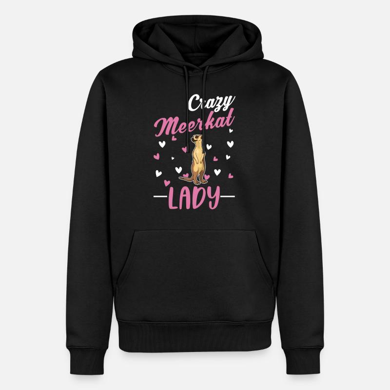 Crazy Meerkat lady Erdmännchen - Sweat à capuche Premium bio Homme - noir